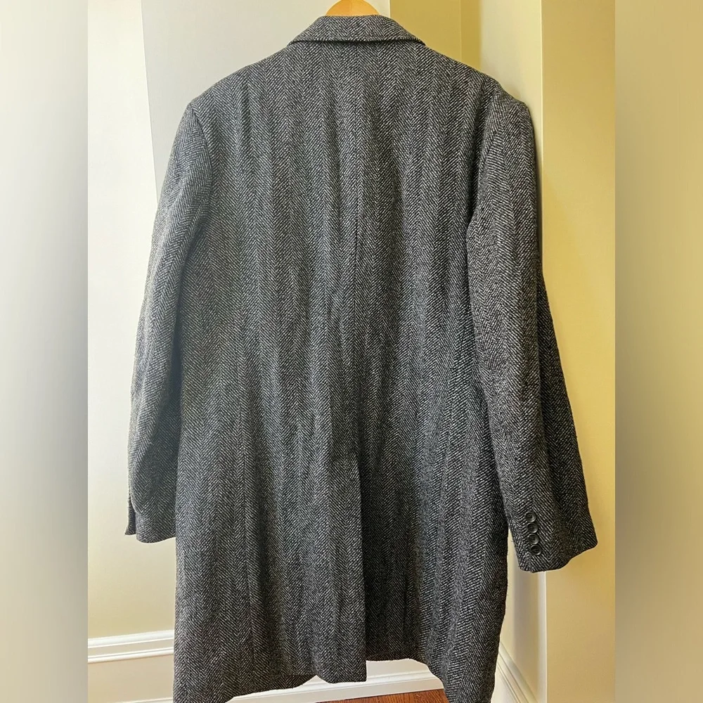 J CREW Ludlow Topcoat Herringbone Long Coat Wool Quilted Insulated Academia 44R‎